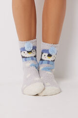 Womensecret Calcetines pelo pingüino gris