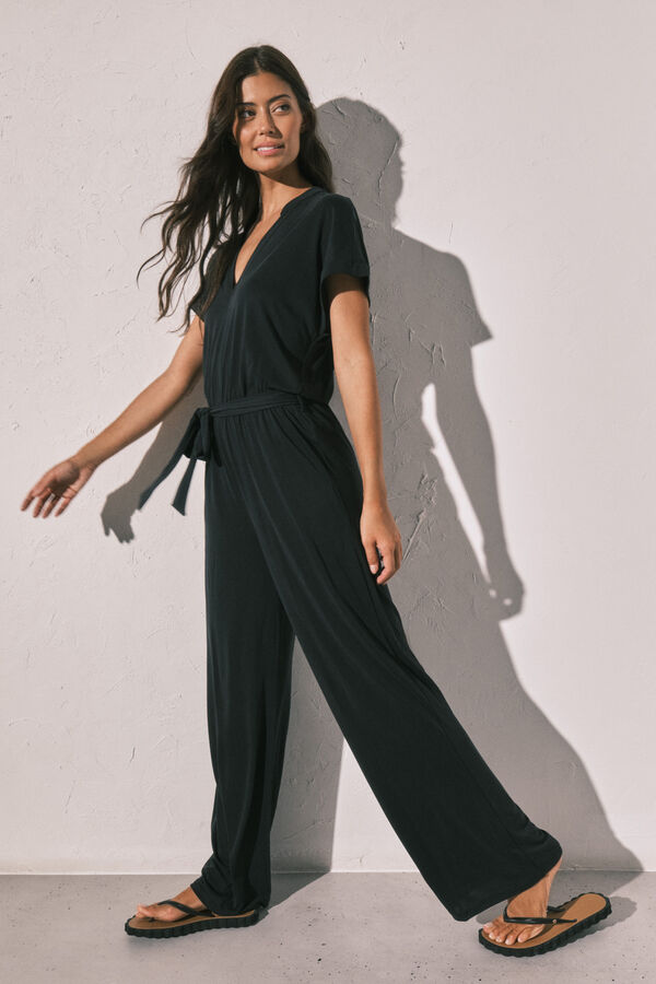 Women'secret Jumpsuit largo fluido negro negro