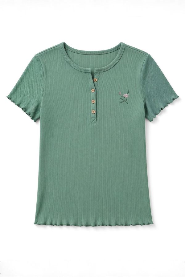 Women'secret Playera manga corta verde verde