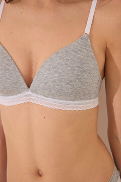 Womensecret Brasier triangular CHARMING relleno de algodón gris gris