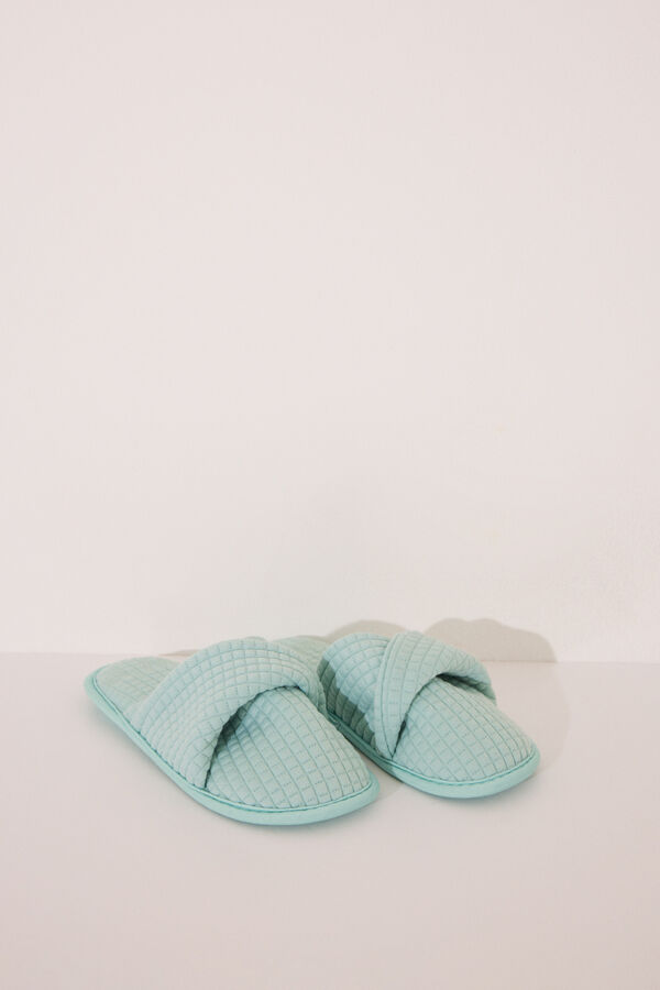 Womensecret Pantuflas para casa con relleno azules azul