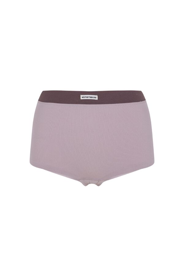 Women'secret Panty boxer sin costuras acanalado lila morado/lila