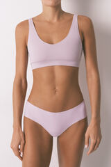 Women'secret Panty cl&aacute;sica de microfibra y encaje rosa rosa