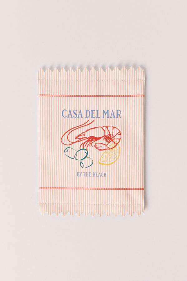 Women'secret Monedero de rayas naranja estampado