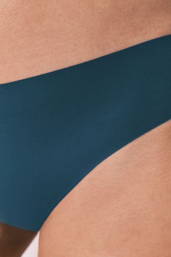 Women'secret Panty cl&aacute;sica clean cut de microfibra azul verde