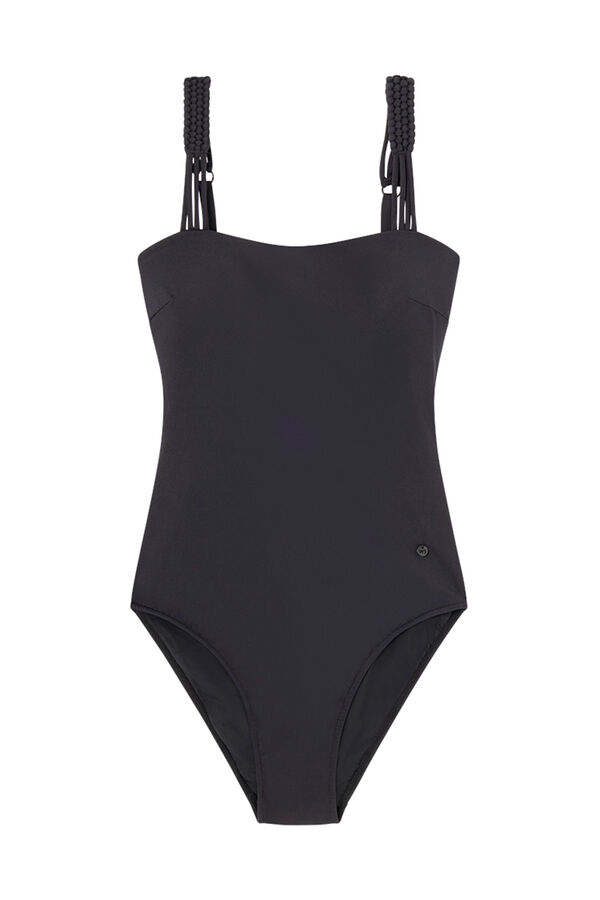 Womensecret Traje de baño moldeador tirantes macramé negro negro