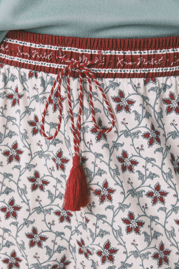 Women'secret Pantal&oacute;n largo 100% algod&oacute;n con estampado floral estampado