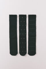 Women'secret Pack de 3 calcetines largos texturizados negros negro