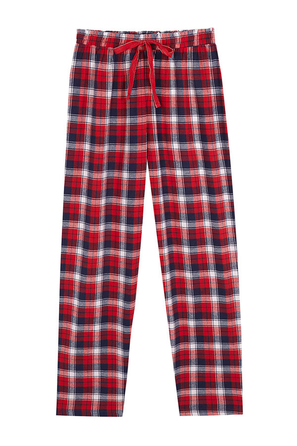 Womensecret Pantalón casual 100% algodón cuadros estampado