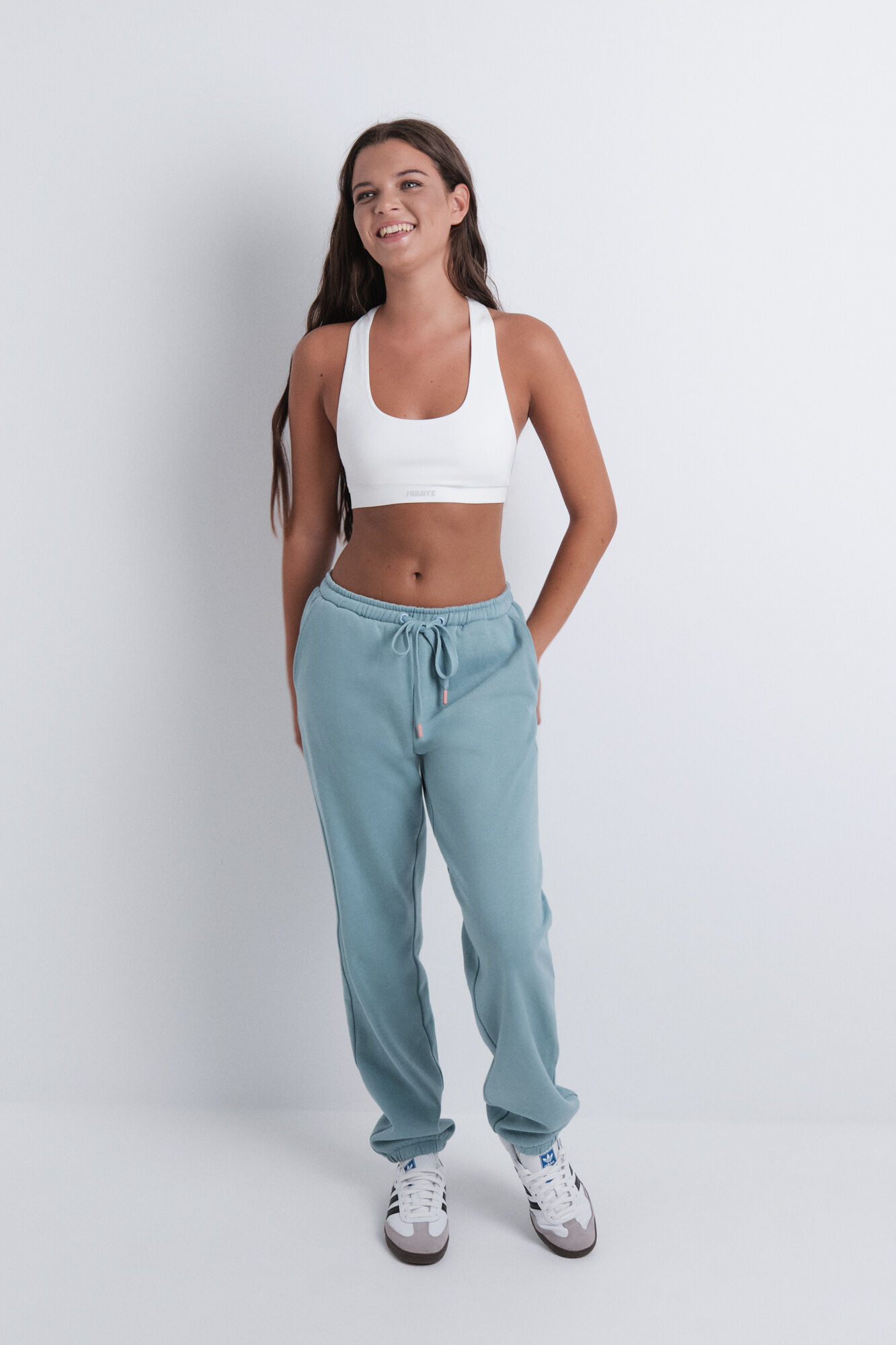 HI&BYE Pantal&oacute;n jogger de felpa de algod&oacute;n verde