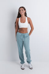 HI&BYE Pantalón jogger de felpa de algodón verde verde