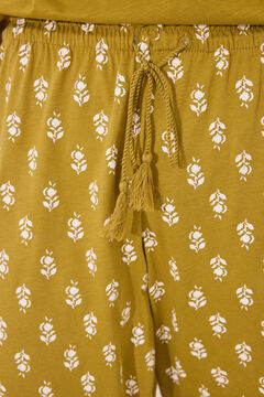 Womensecret Pantalón largo zanahoria 100% algodón estampado estampado