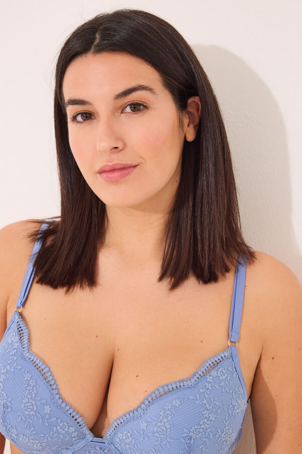 Womensecret Brasier push up GORGEOUS encaje azul azul