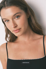 Women'secret Top recto sin costuras acanalado negro negro