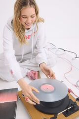 Womensecret Sudadera capucha felpa algodón gris gris