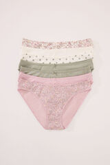 Womensecret Pack de 7 panties clásica de algodón con estampado multicolor estampado
