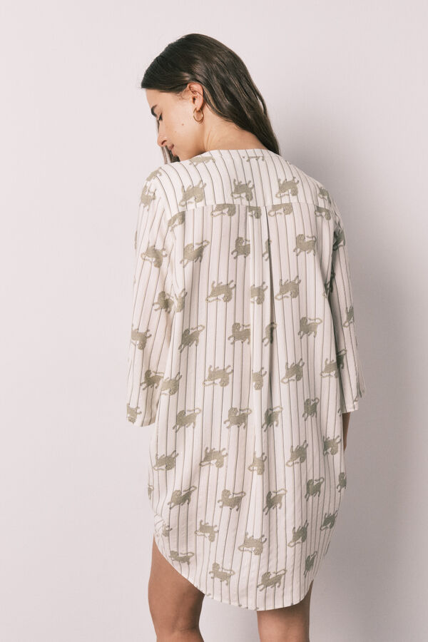 Women'secret Playera de dormir corta estampada blanco