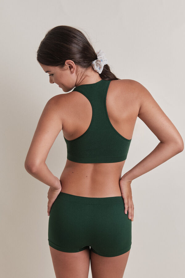 Womensecret Panty bóxer verde sin costuras verde