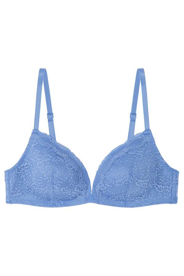 Womensecret Brasier triangular CHARMING de encaje azul azul