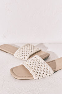 Women'secret Sandalias de pala de crochet beige