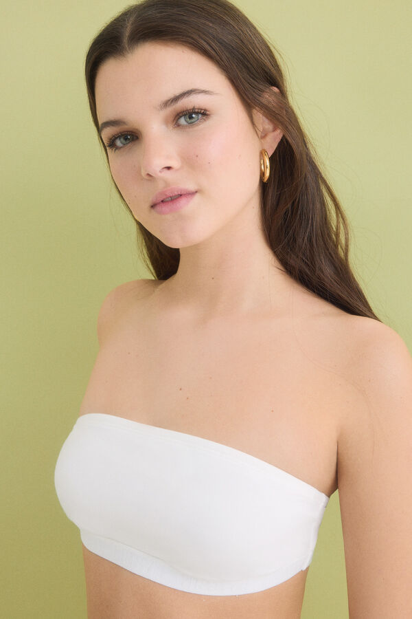 Womensecret Sujetador bandeau copas extraíbles marfil marfil