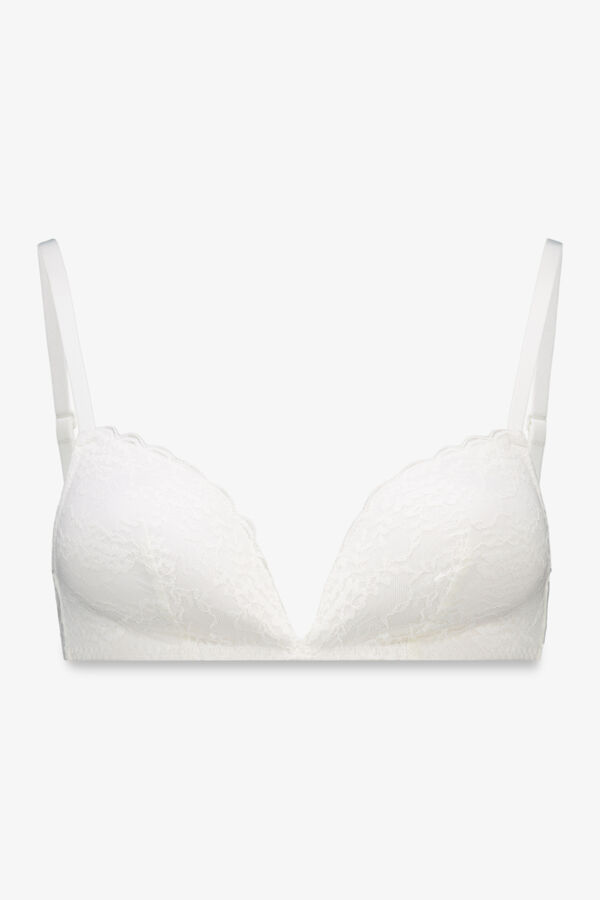 Womensecret Brasier triangular de encaje blanco CHARMING marfil