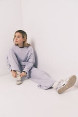 HI&BYE Sudadera felpa de algod&oacute;n lila azul