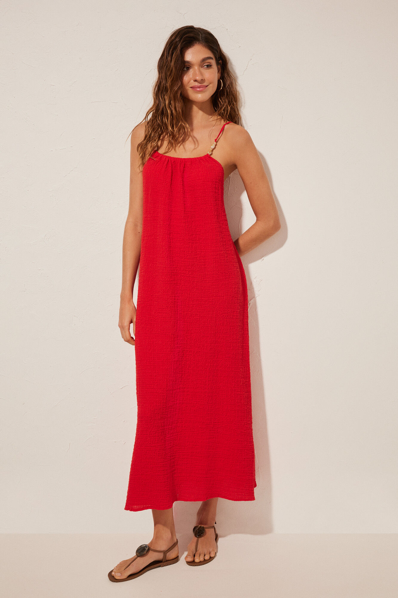 Maxi vestido rojo deals