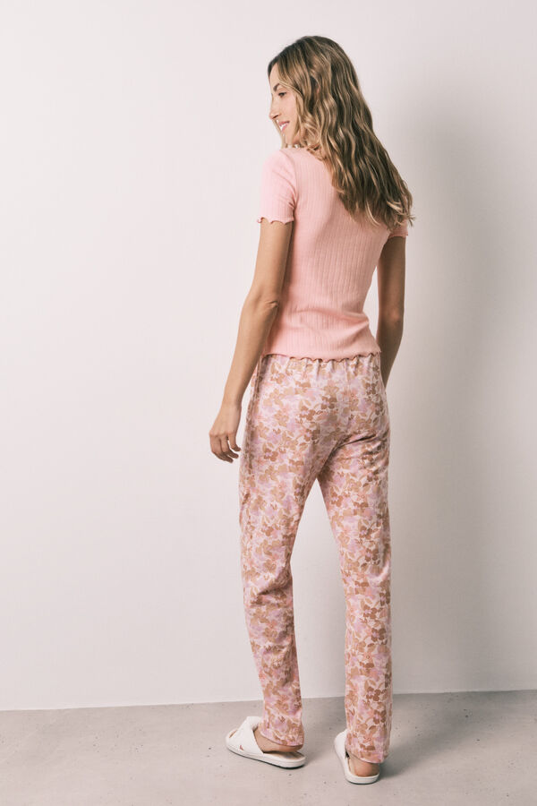 Women'secret Pijama larga de manga corta de algod&oacute;n naranja naranja