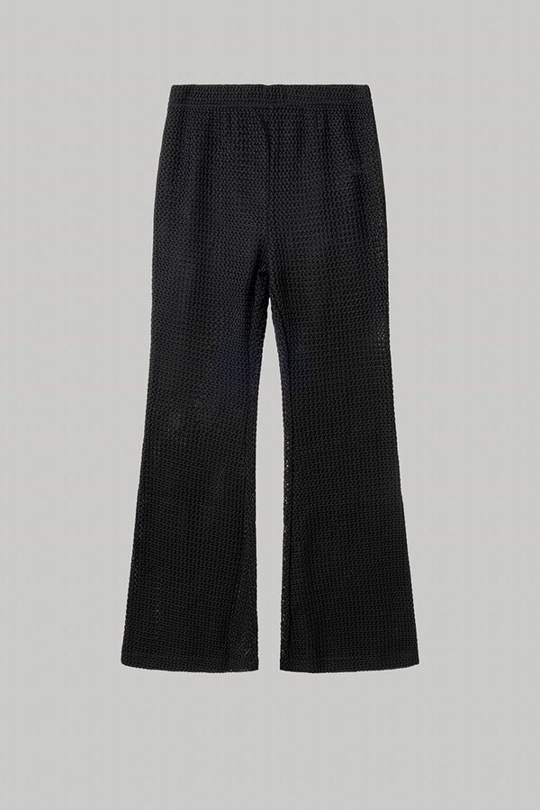 Gisela Pantalón largo de crochet negro negro