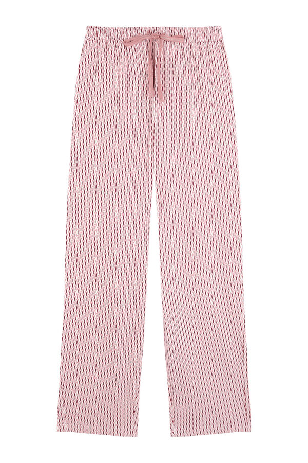 Women'secret Pantalón largo zanahoria en tejido rosa suave rosa
