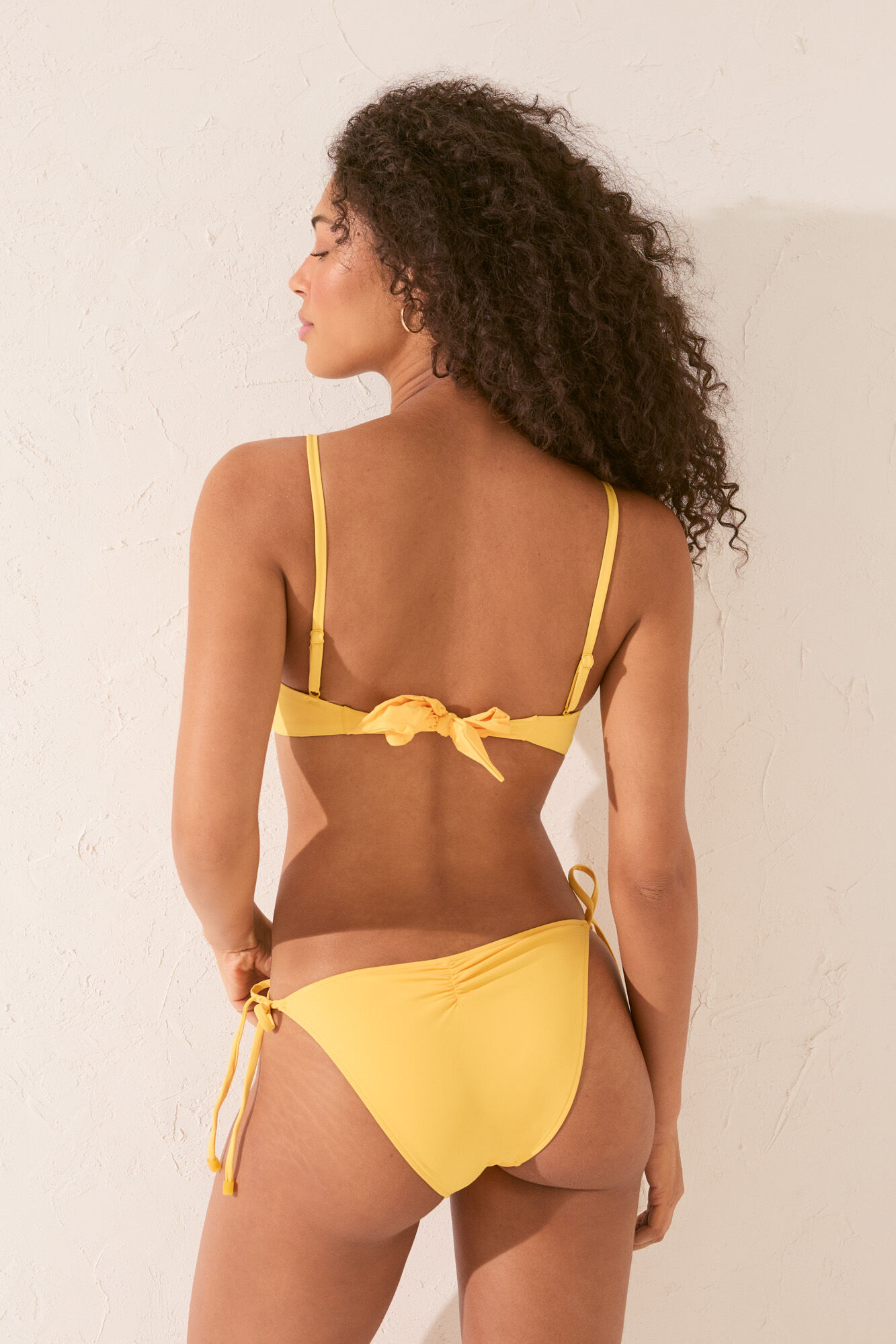 Women'secret Panty de bikini cl&aacute;sica con tirantes amarillas