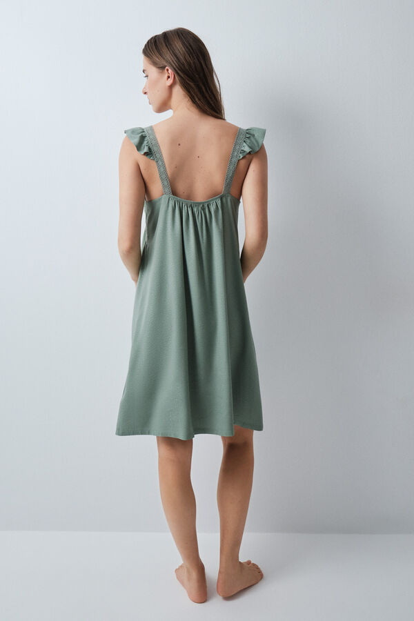 Women'secret Camis&oacute;n midi de tirantes verde kaki