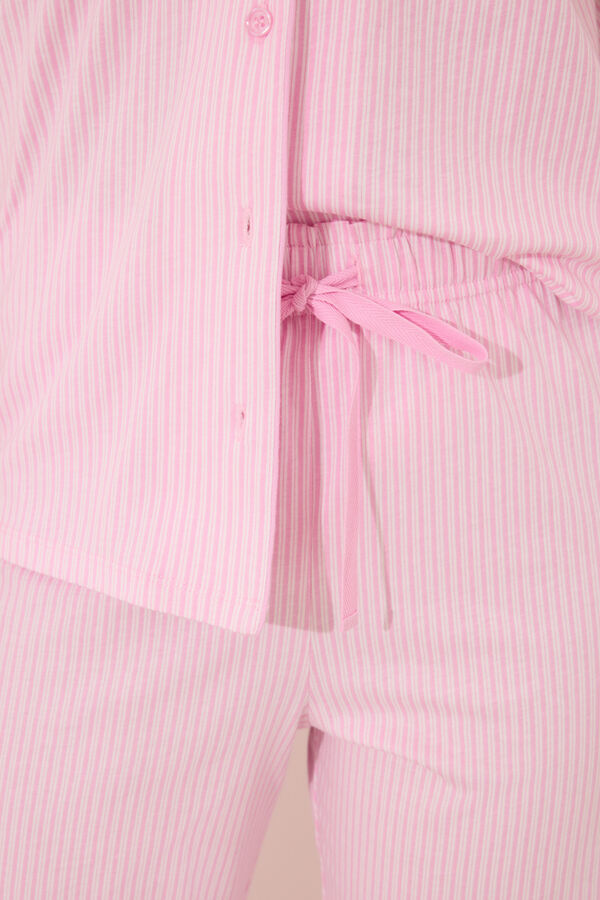 Womensecret Pijama camisera de algodón rosa rosa