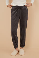 Womensecret Pantalón largo terciopelo gris gris