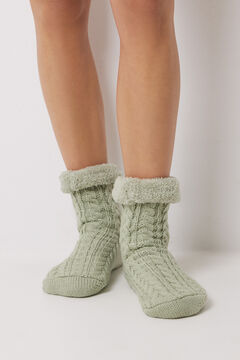 Womensecret Calcetines bota pelo verde verde