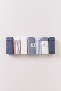 Women'secret Pack 7 panties cl&aacute;sicas de algod&oacute;n azul logo