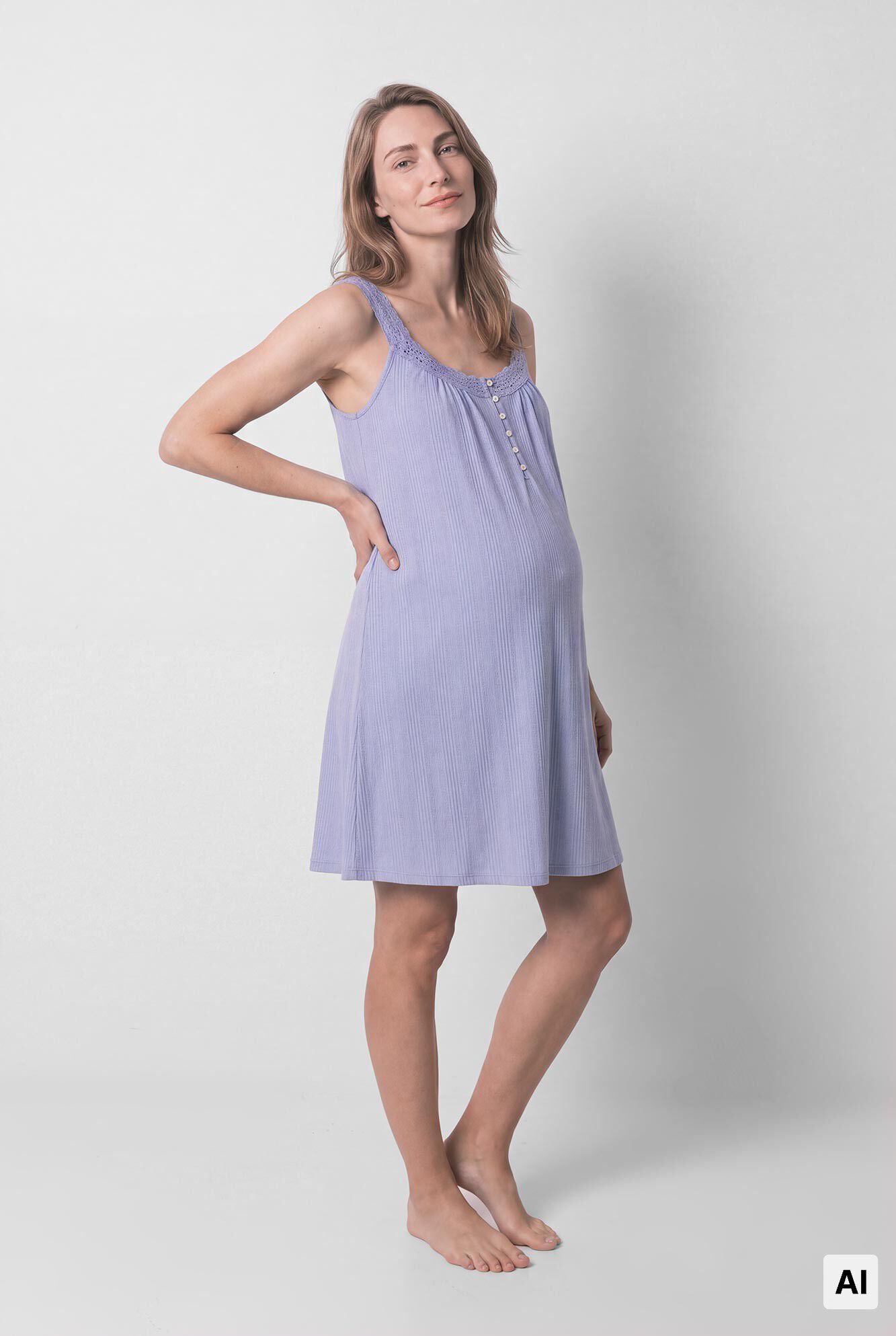 Women'secret Camis&oacute;n maternity de tirantes con encaje azul