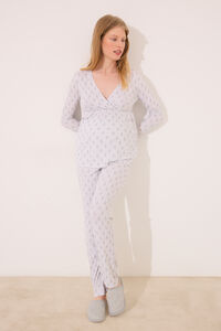 Womensecret Pijama de premamá gris de soft touch gris