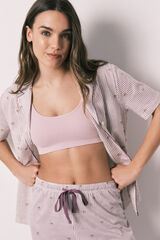 Women'secret Pijama camisera de algod&oacute;n a rayas Grogu blanco