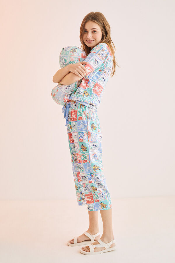 Womensecret Pijama camisera Pantera Rosa 100% algodón Capri tropical estampado