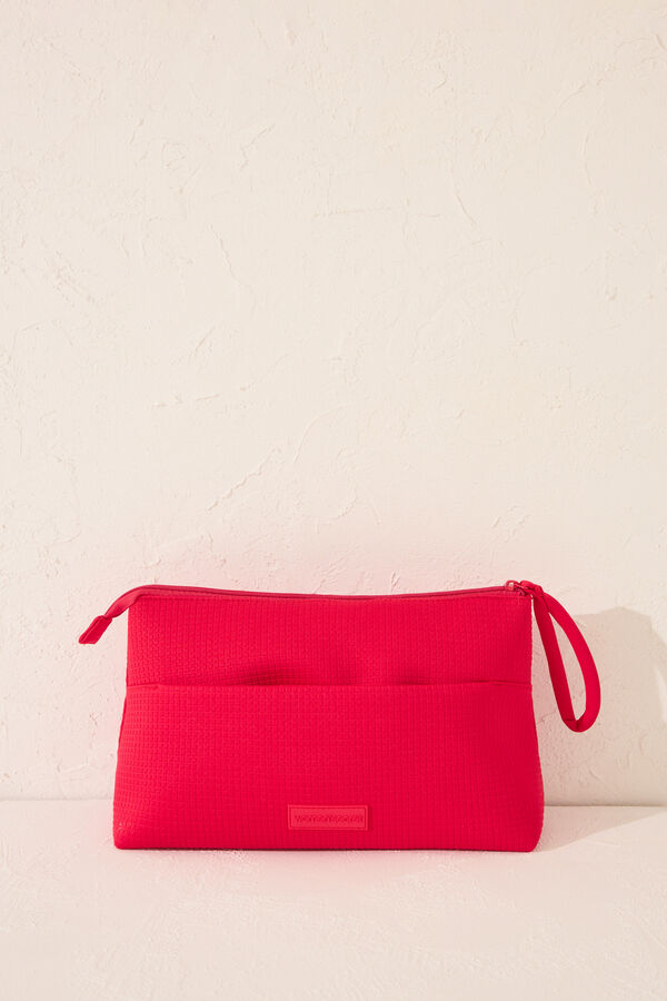 Womensecret Neceser mediano de neopreno color coral naranja
