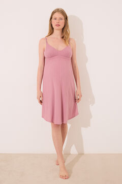 Womensecret Camisón corto "premamá" en pointelle rosa rosa
