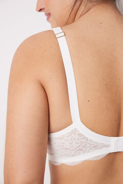 Womensecret REAL brasier reductor microfibra y encaje blanco amarillo
