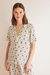 Womensecret Pijama camisero ikat geométrico estampado