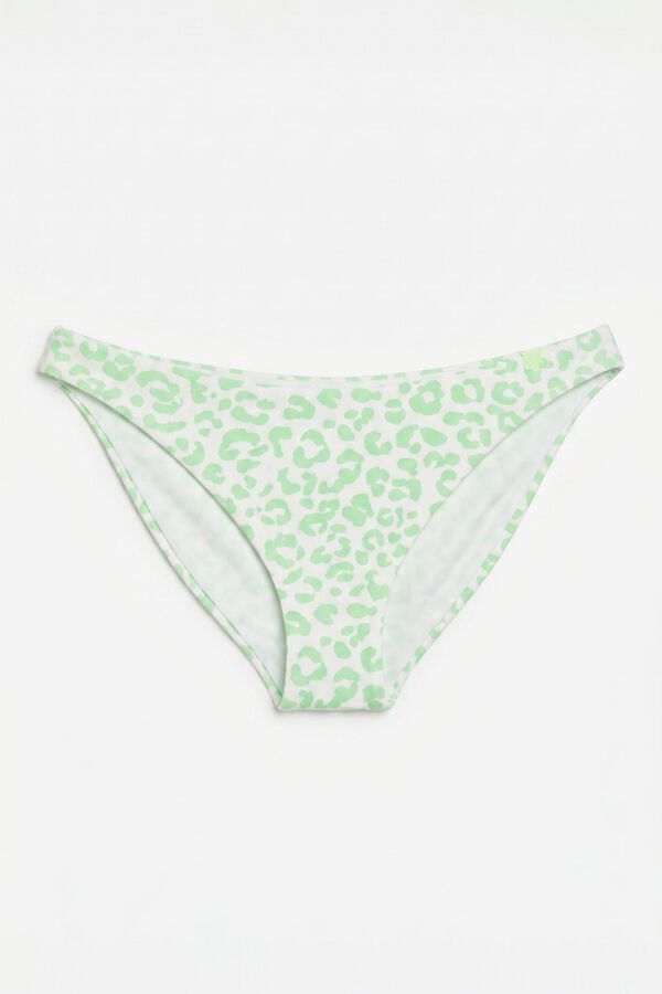 HI&BYE Panty de bikini brasile&ntilde;o con estampado animal verde estampado