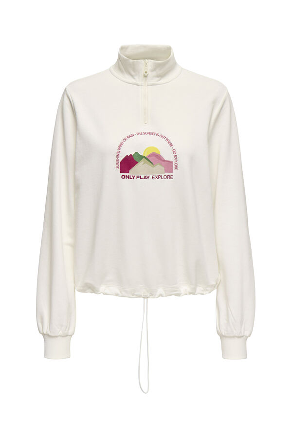 Only Play Sudadera con media cremallera blanco