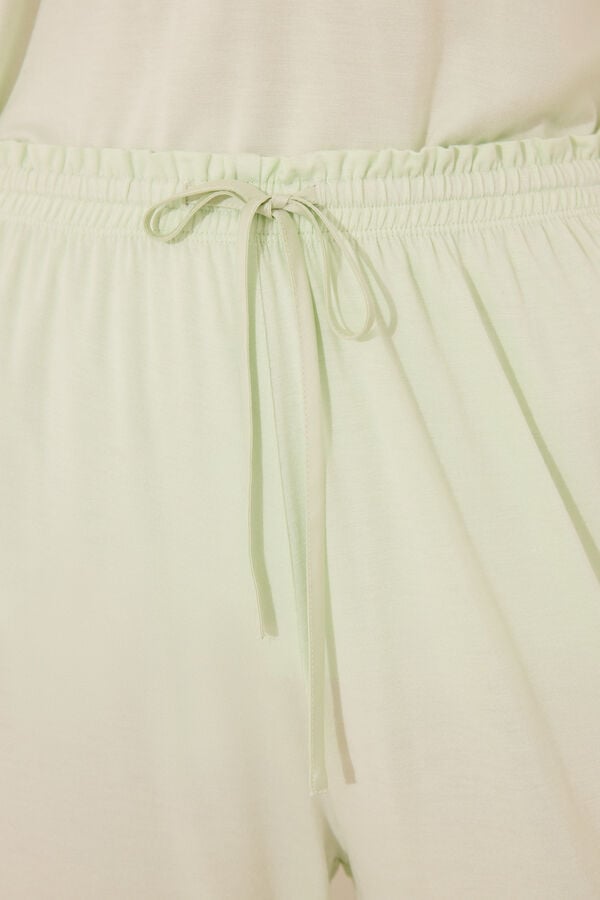 Womensecret Pijama camisera de viscosa verde verde