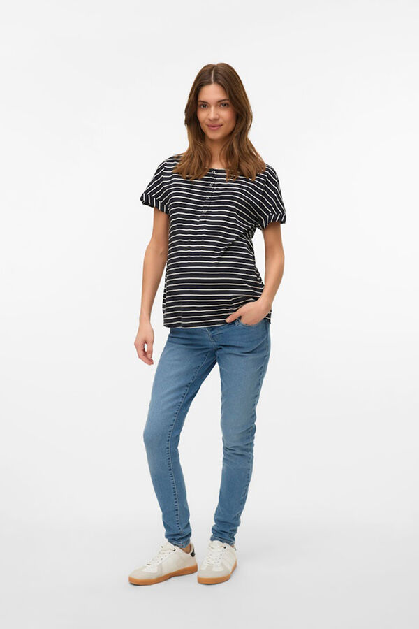 Mamalicious Top de manga corta maternity y lactancia negro