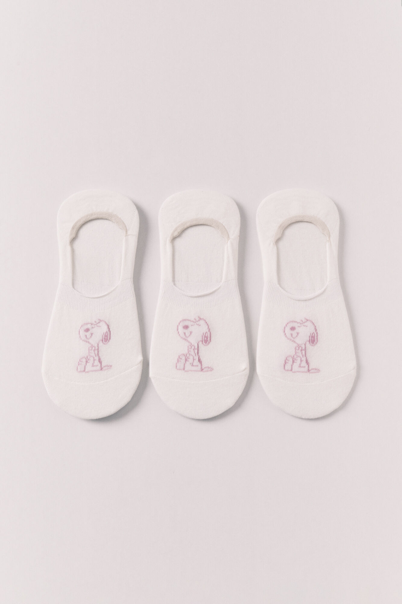 Women'secret Pack 3 calcetines invisibles estampado Snoopy
